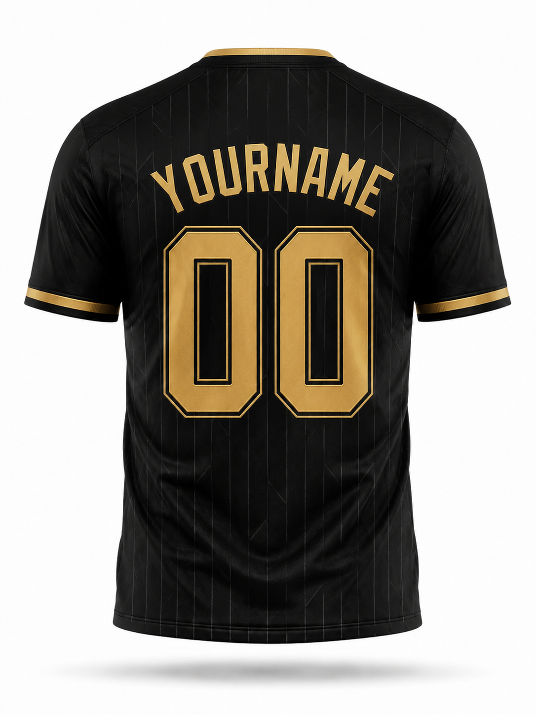 Black with Gold Stripes Soccer Jersey
