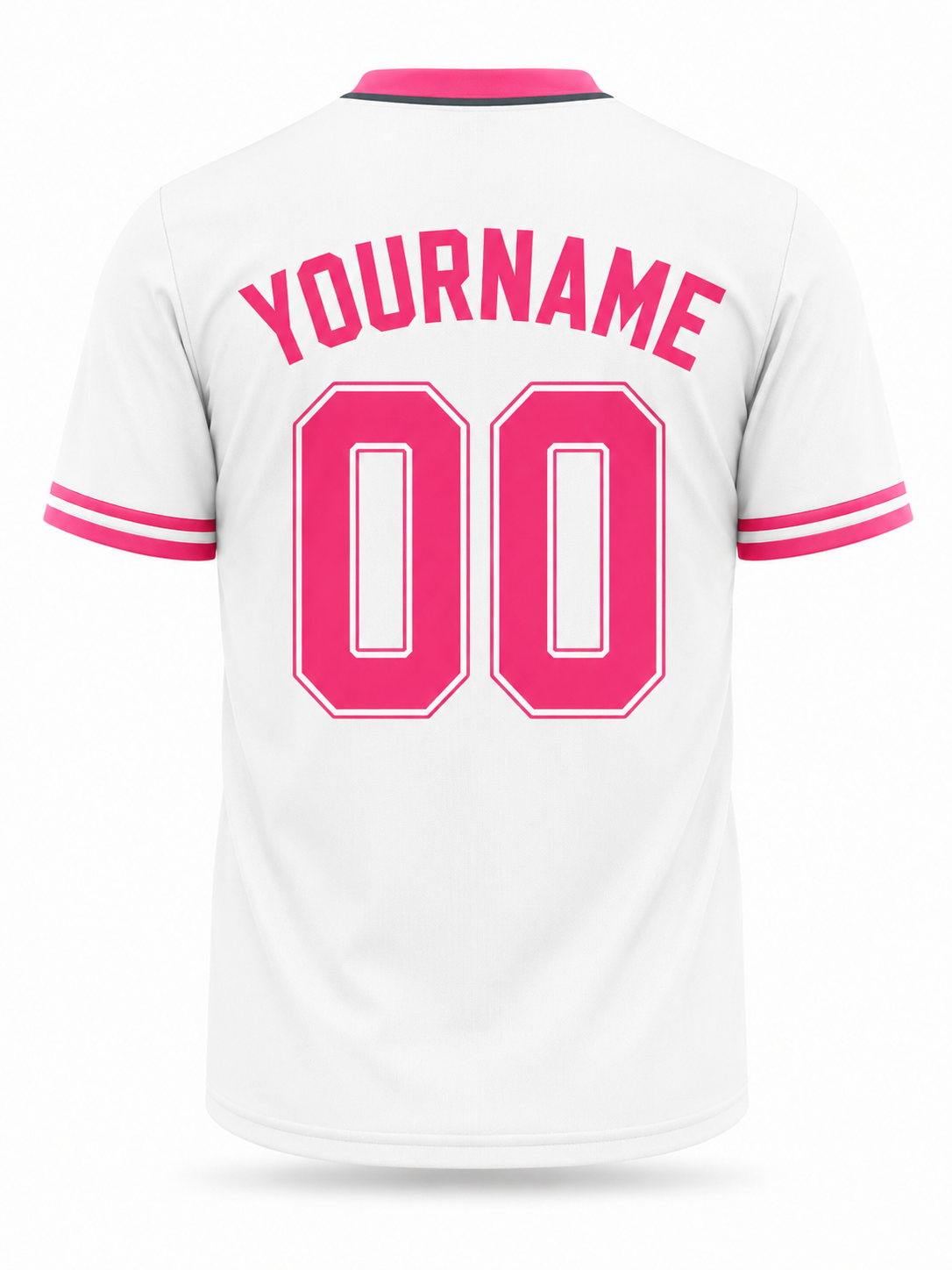 White and Pink Classic Soccer Jersey
